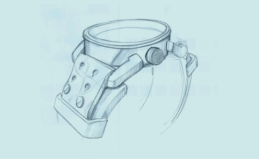 Croquis de montre par CPL Design, agence de design produit et marque