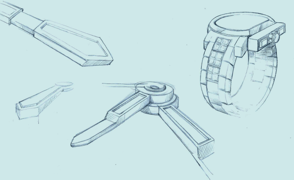 Croquis de montres et composants horlogers par CPL Design, agence de design produit et marque
