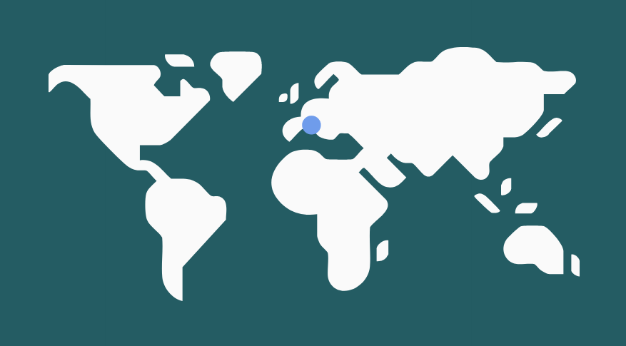 A map highlighting the location of a design studio, indicating accessibility and presence.