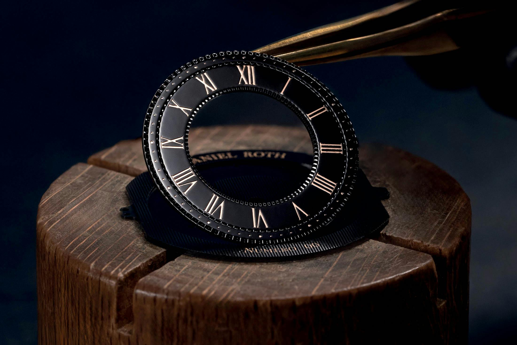 Daniel Roth Extra Plat Rose Gold Gilt Dial: Case Design and Finishing Strategy at La Fabrique du Temps Louis Vuitton - view 3 (Hodinkee)
